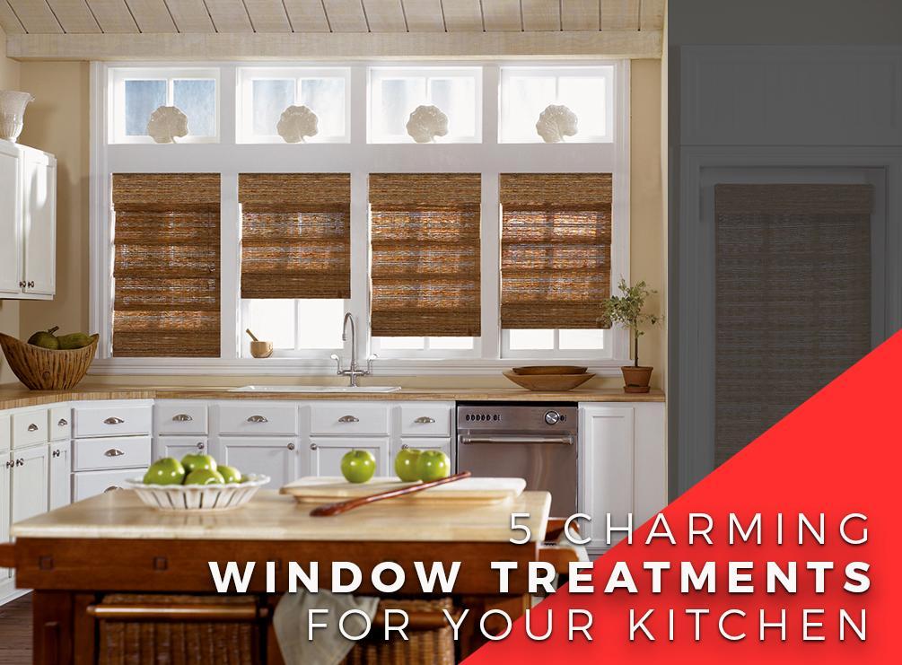 5 charming window treatments for your kitchen, by The Blind Broker.