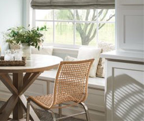 A set of roman shades in a Kansas City home, by The Blind Broker.