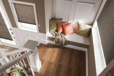Graber cellular shades featured in a home entryway. Available at The Blind Broker of Kansas City.