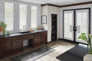 Graber composite blinds in a home kitchen. Available at The Blind Broker of Kansas City.