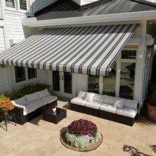 SunSetter striped awning
