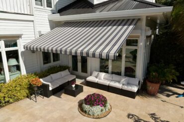 SunSetter striped awning