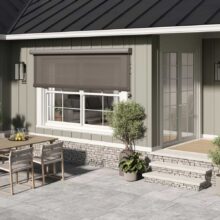 SunSetter Platinum EasyShade; Rounded; Manual; Bronze Frame; EasyScreen in Mocha
