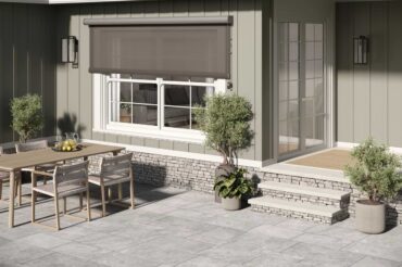 SunSetter Platinum EasyShade; Rounded; Manual; Bronze Frame; EasyScreen in Mocha