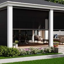 SunSetter Powerscreen; Black Frame; Black Fabric