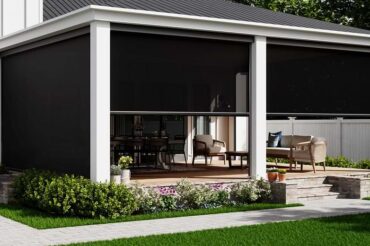 SunSetter Powerscreen; Black Frame; Black Fabric