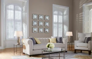 Custom window treatments in a contemporary living space, by The BlindBroker.