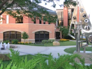Olathe, KS, city hall as seen from the outside lawn.